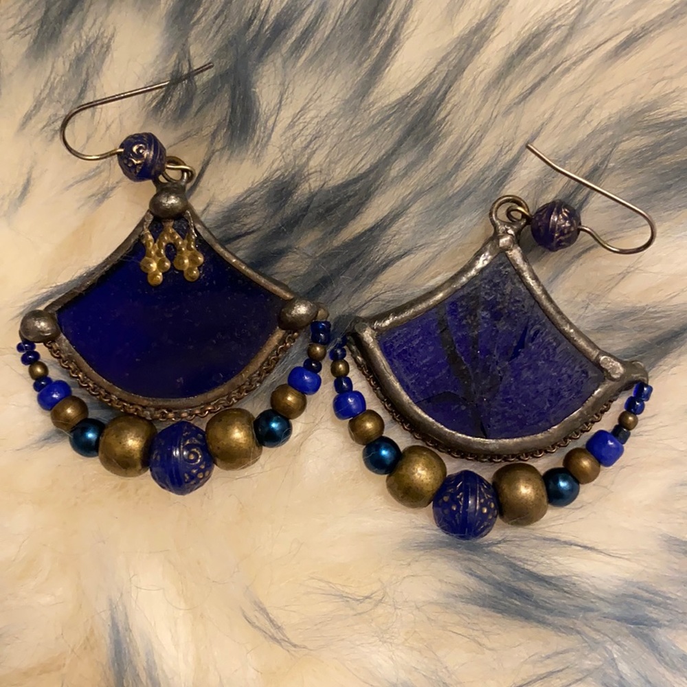 Stained Glass Earrings Made From Church Stained Glass